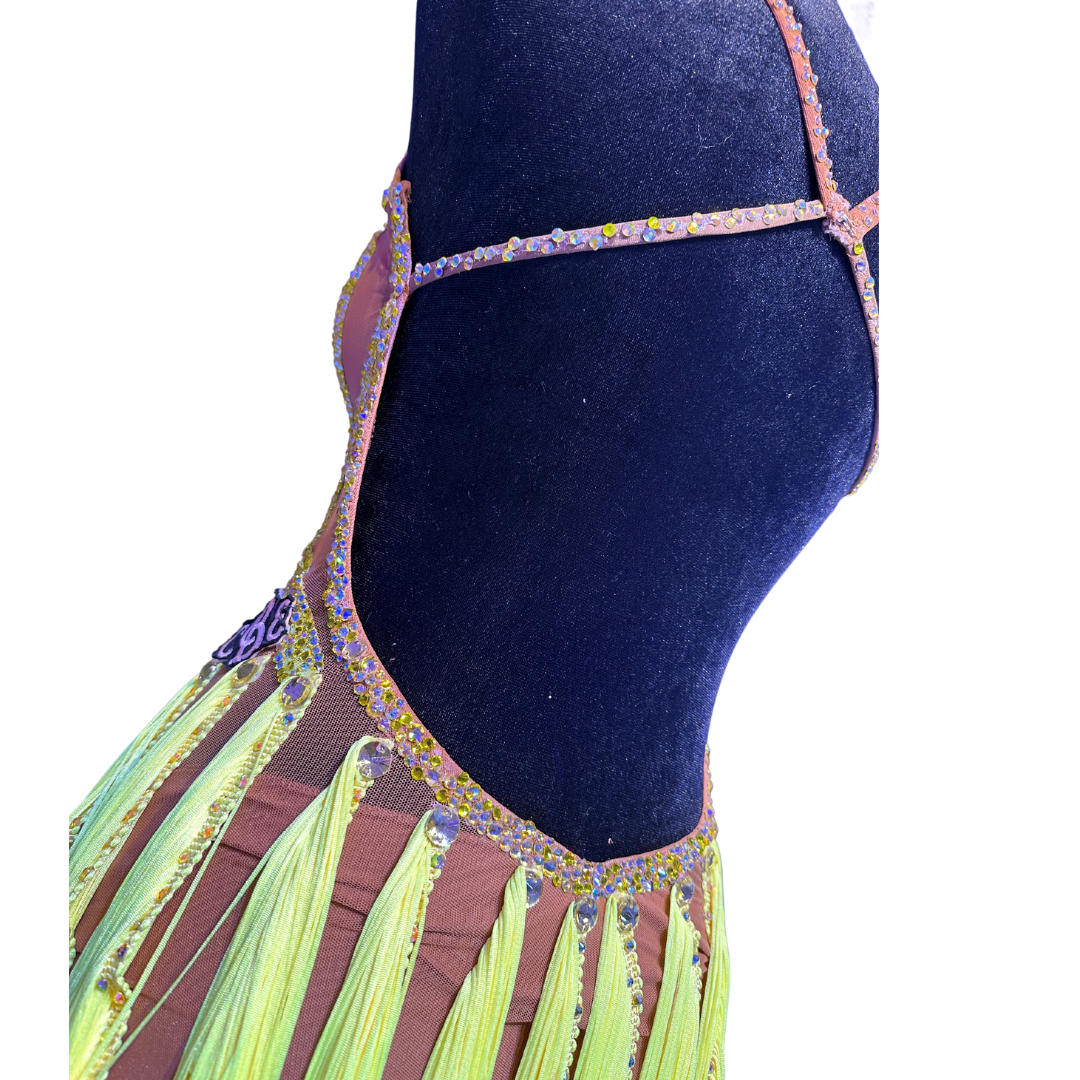 CBE Couture Yellow Fringe Dress image 5