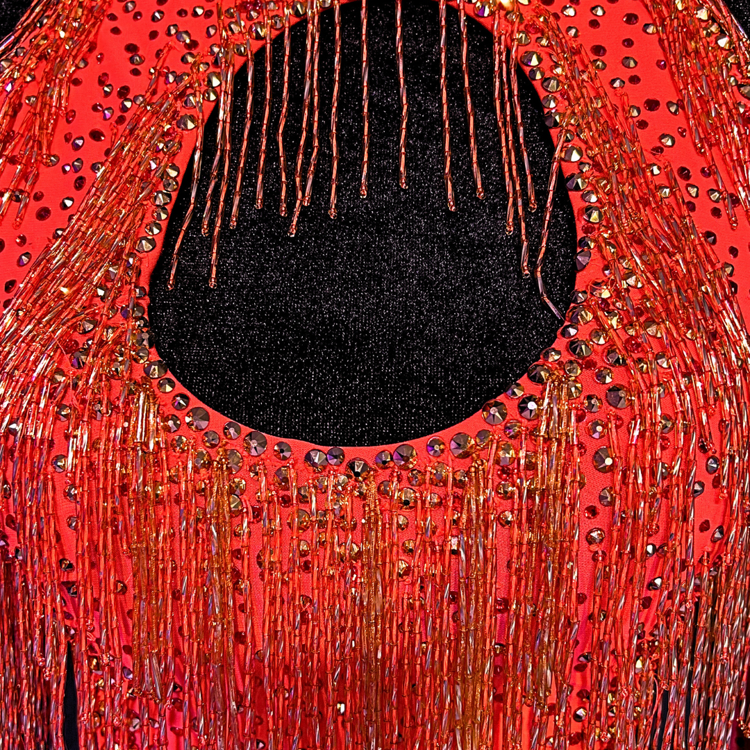 Orange Beaded Fringe Dress image 5