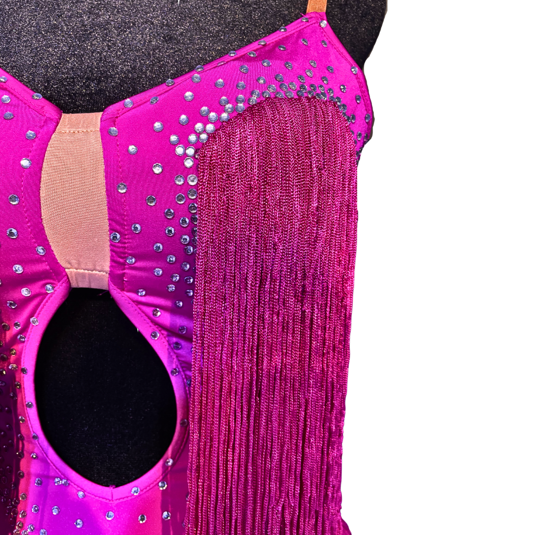 Pink Fringe Point-Cut Dress image 4