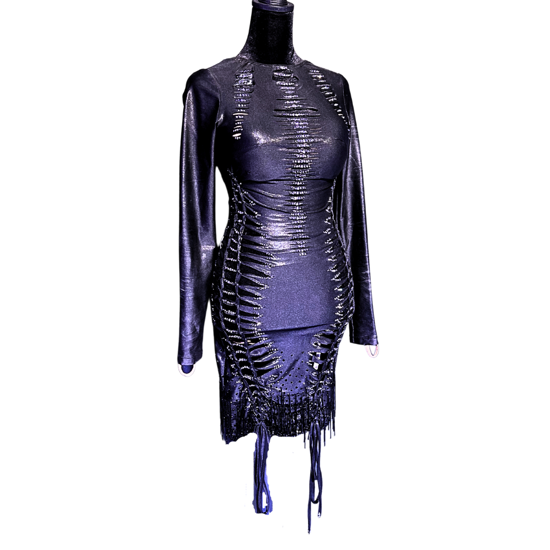 Leather Cut-Out Dress image 0