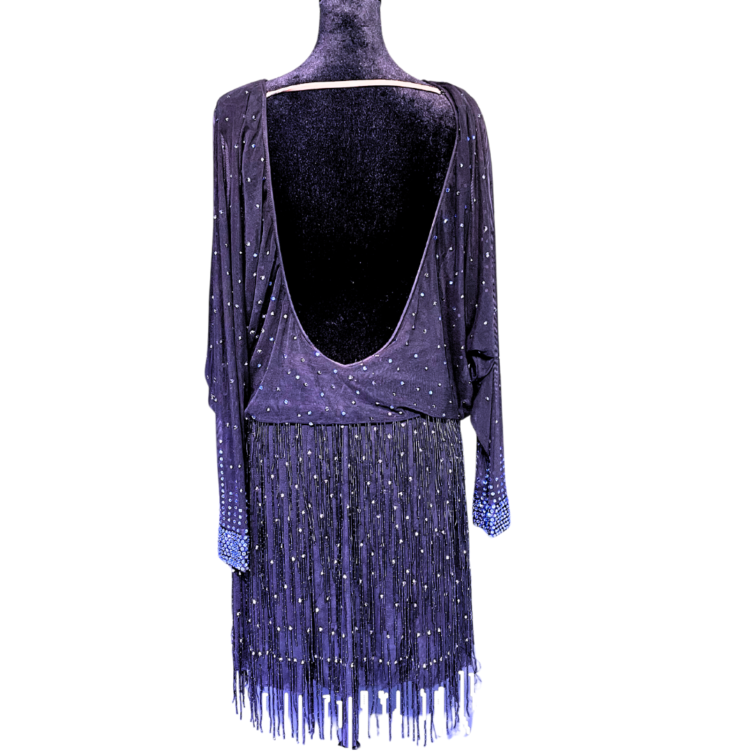 Loose Blue and Black Dress image 2