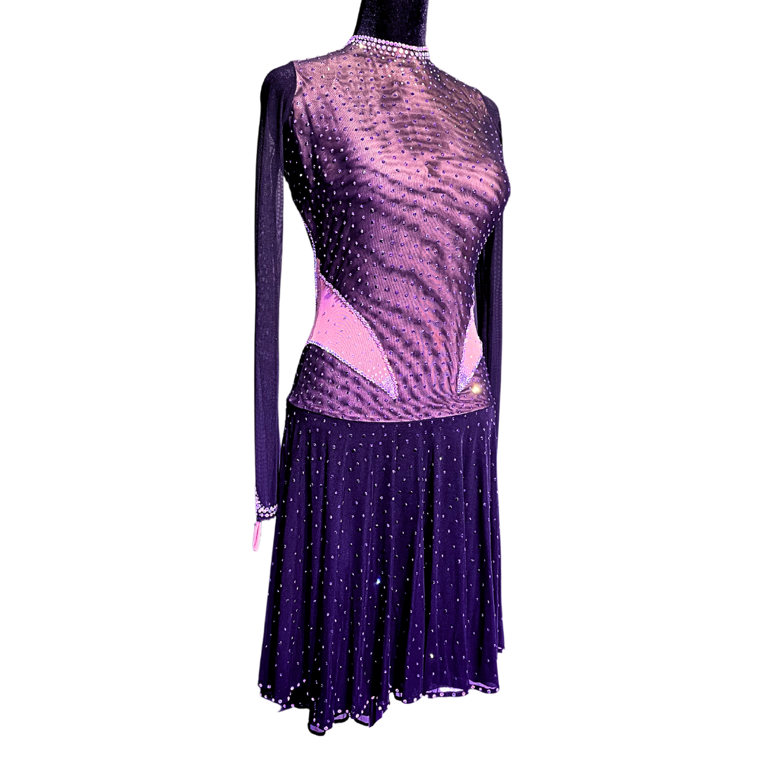 Black Mesh Angled Dress image 0