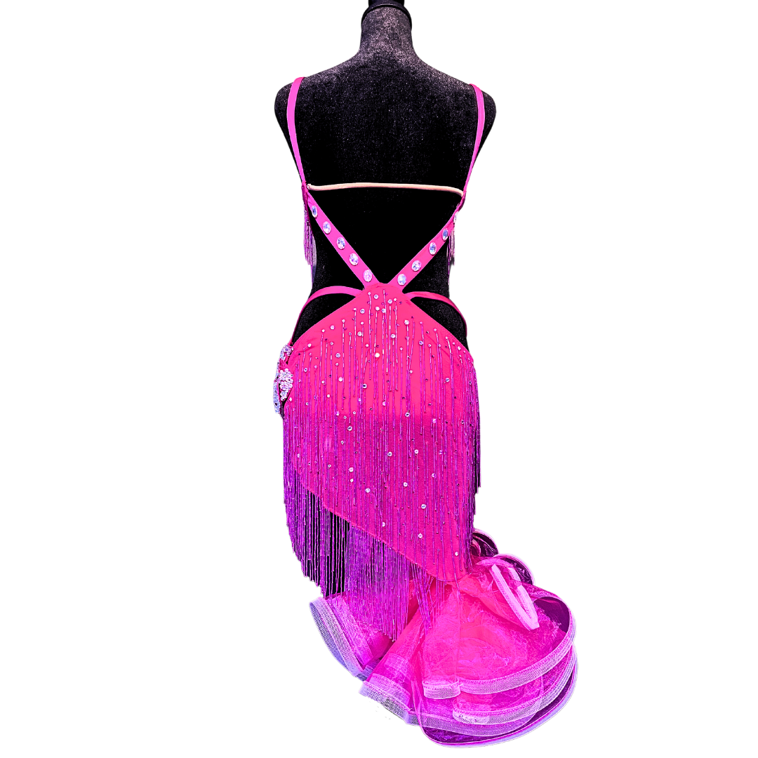 Pink Asymmetrical Ruffled Dress image 1