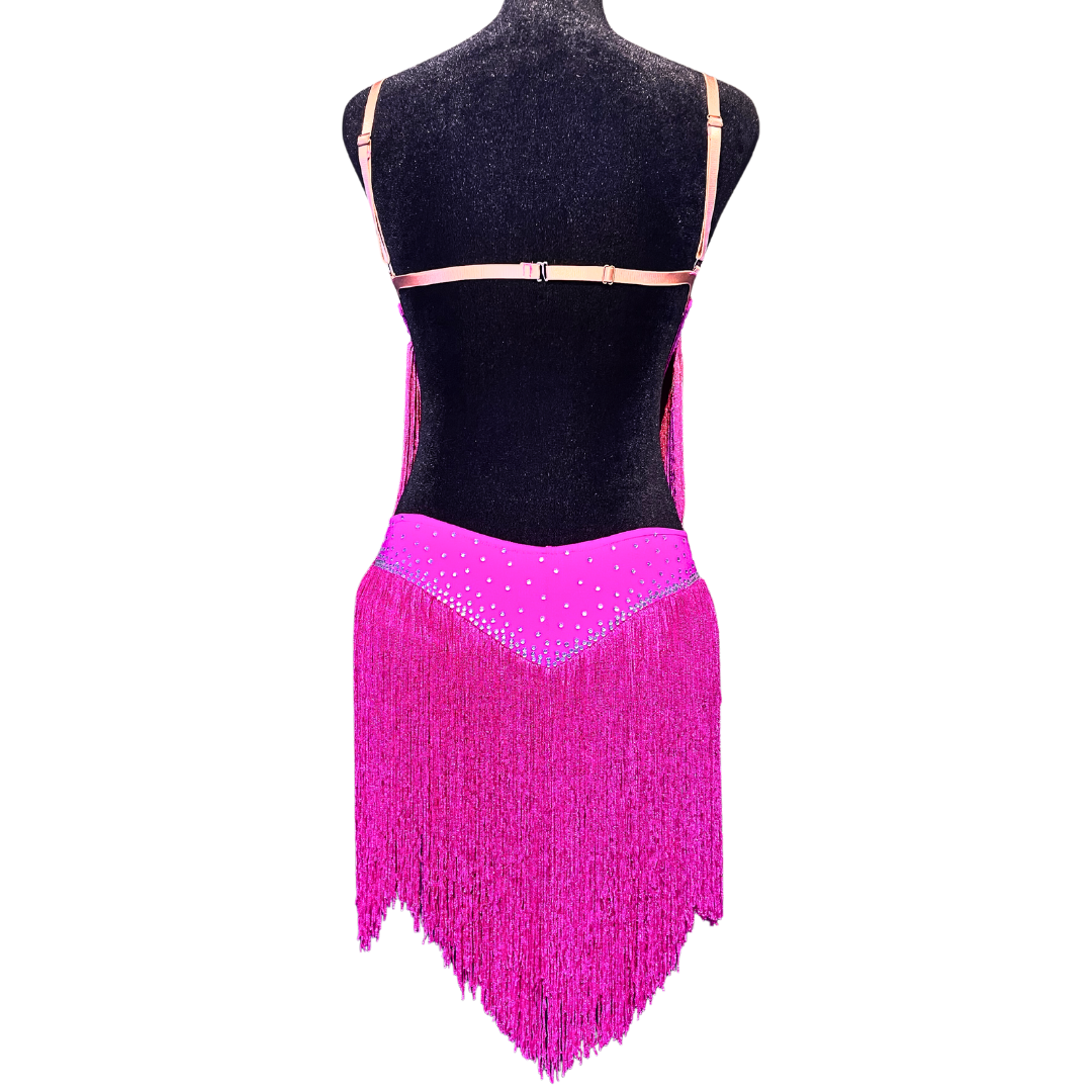 Pink Fringe Point-Cut Dress image 1