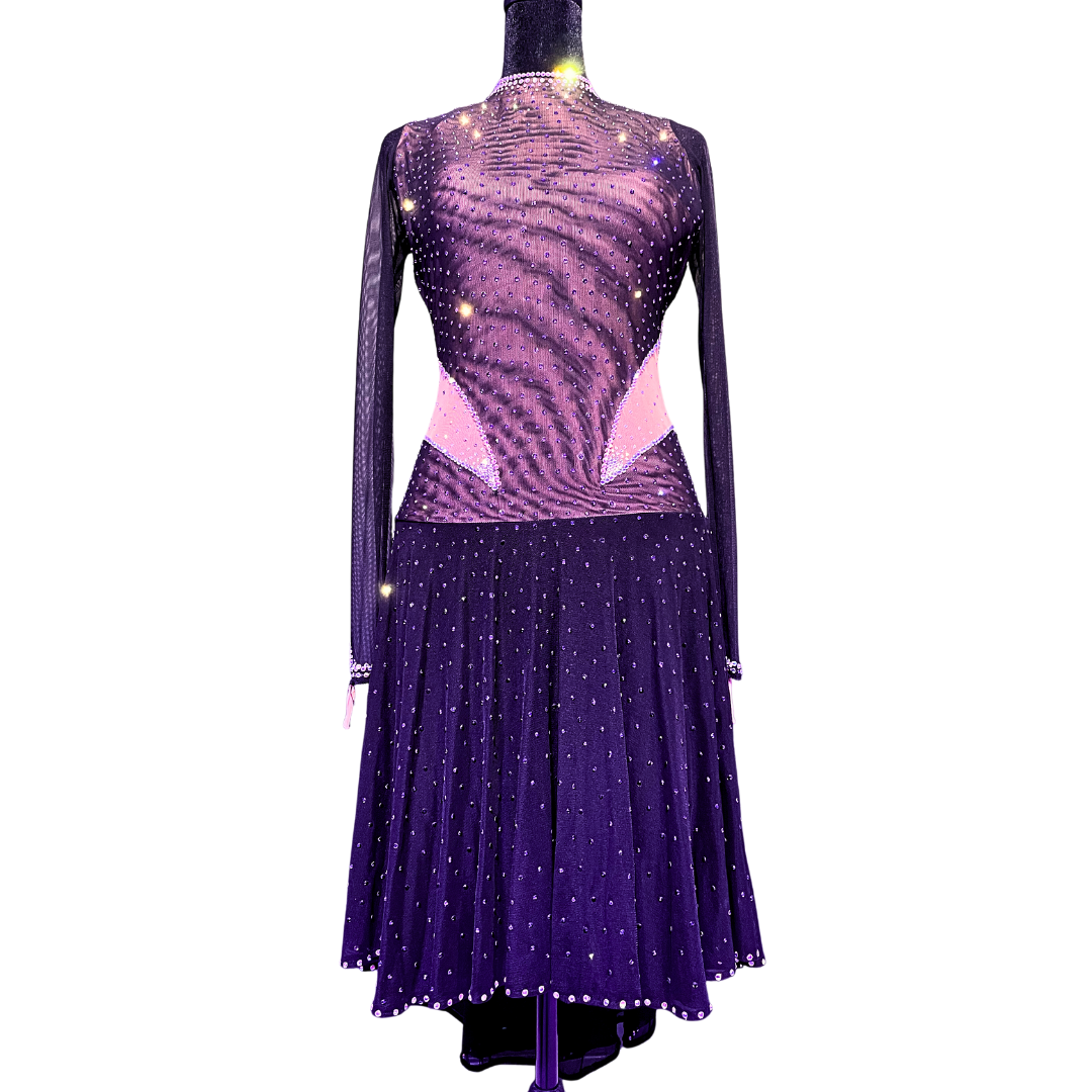 Black Mesh Angled Dress image 2