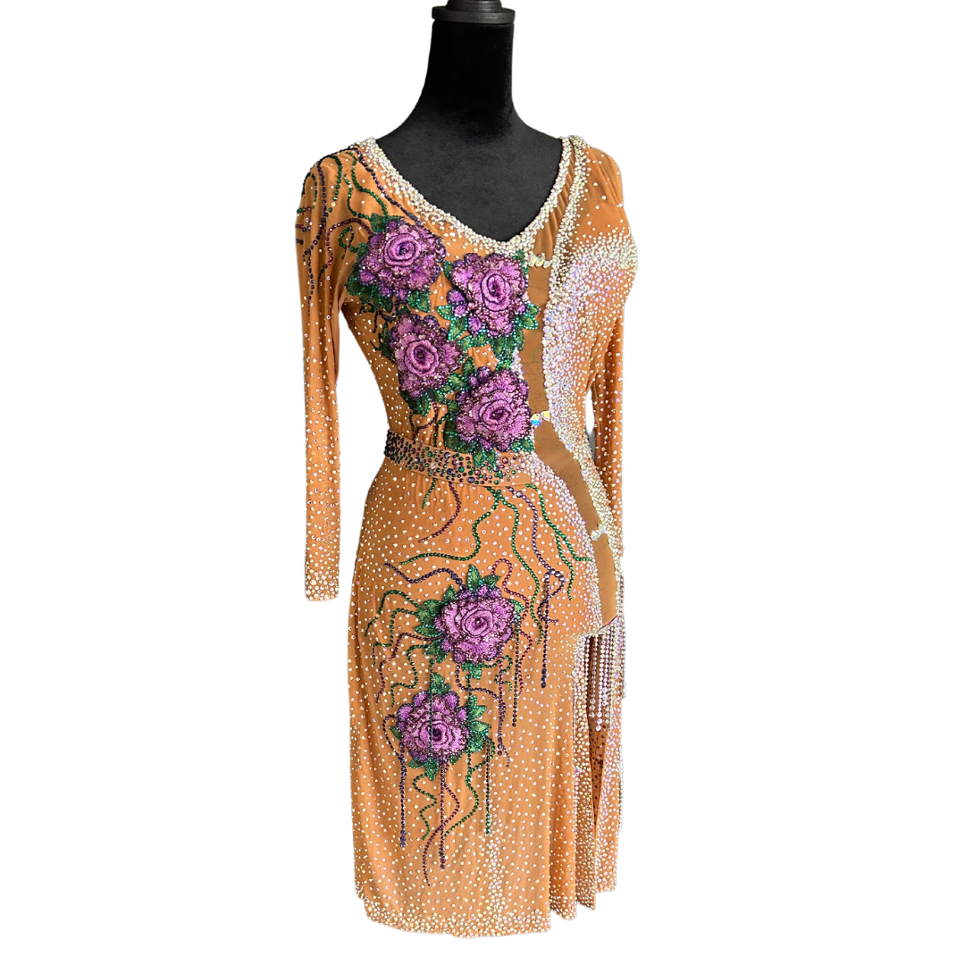 Tan Purple Rose Dress image 0