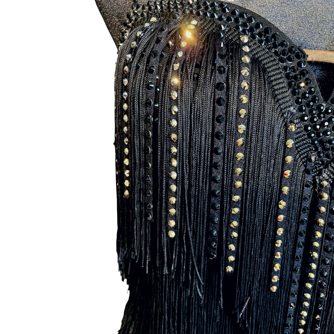 Black Fringe Embellished ZYM image 3