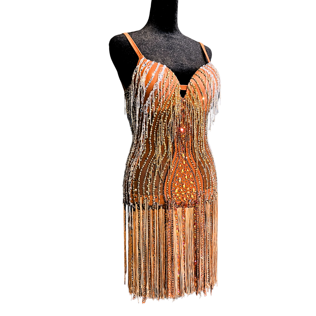 Brown Beaded Fringe Dress image 0