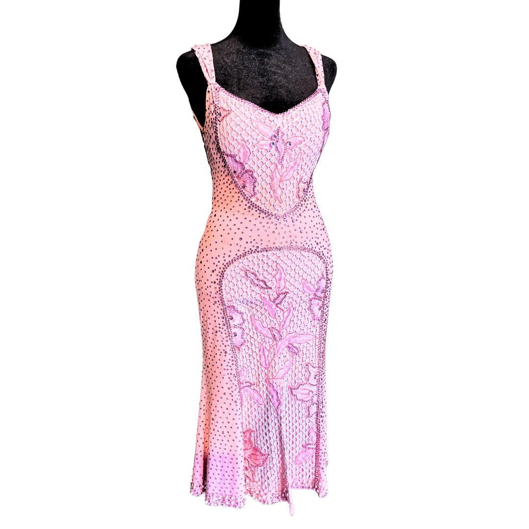 Long Pink Slit-Skirt Dress image 0