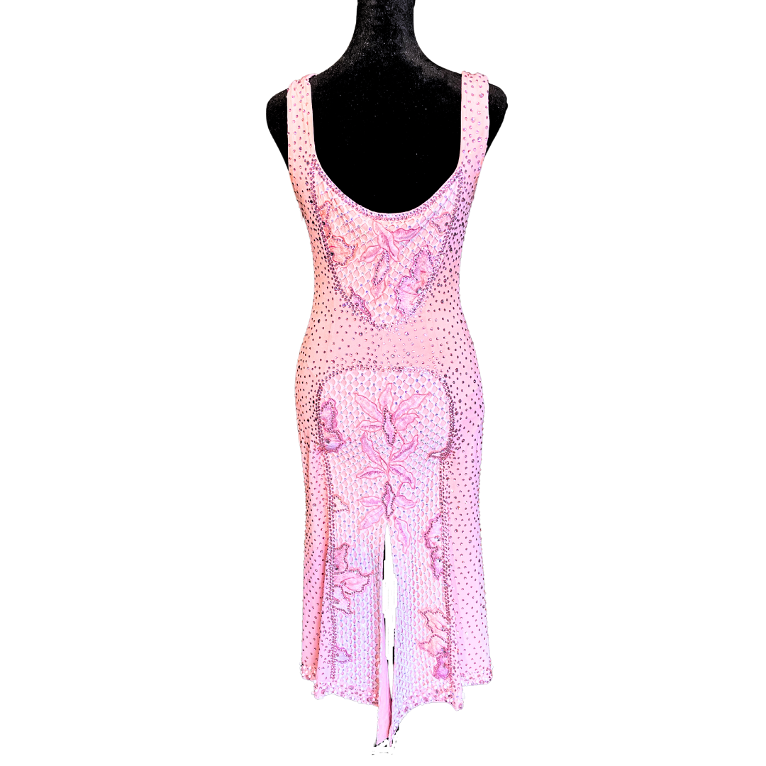 Long Pink Slit-Skirt Dress image 2