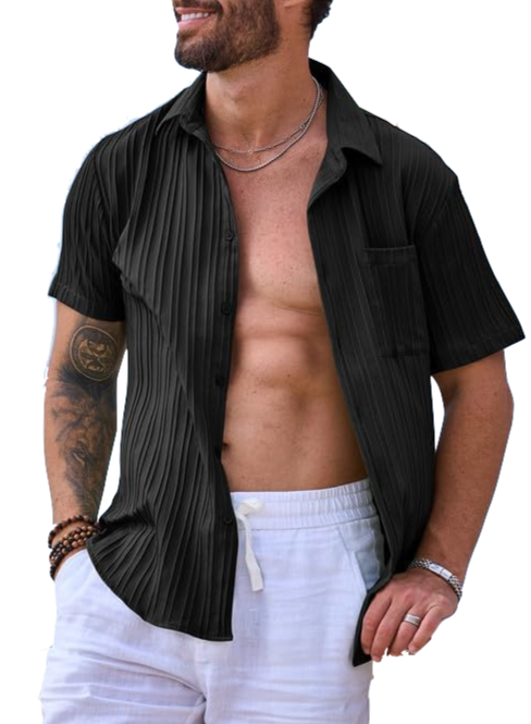 Textured Button Up Shirt