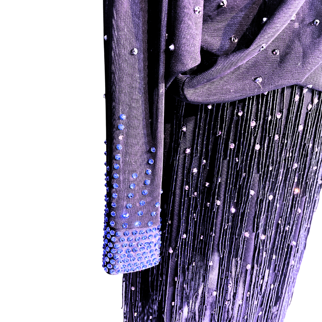 Loose Blue and Black Dress image 3