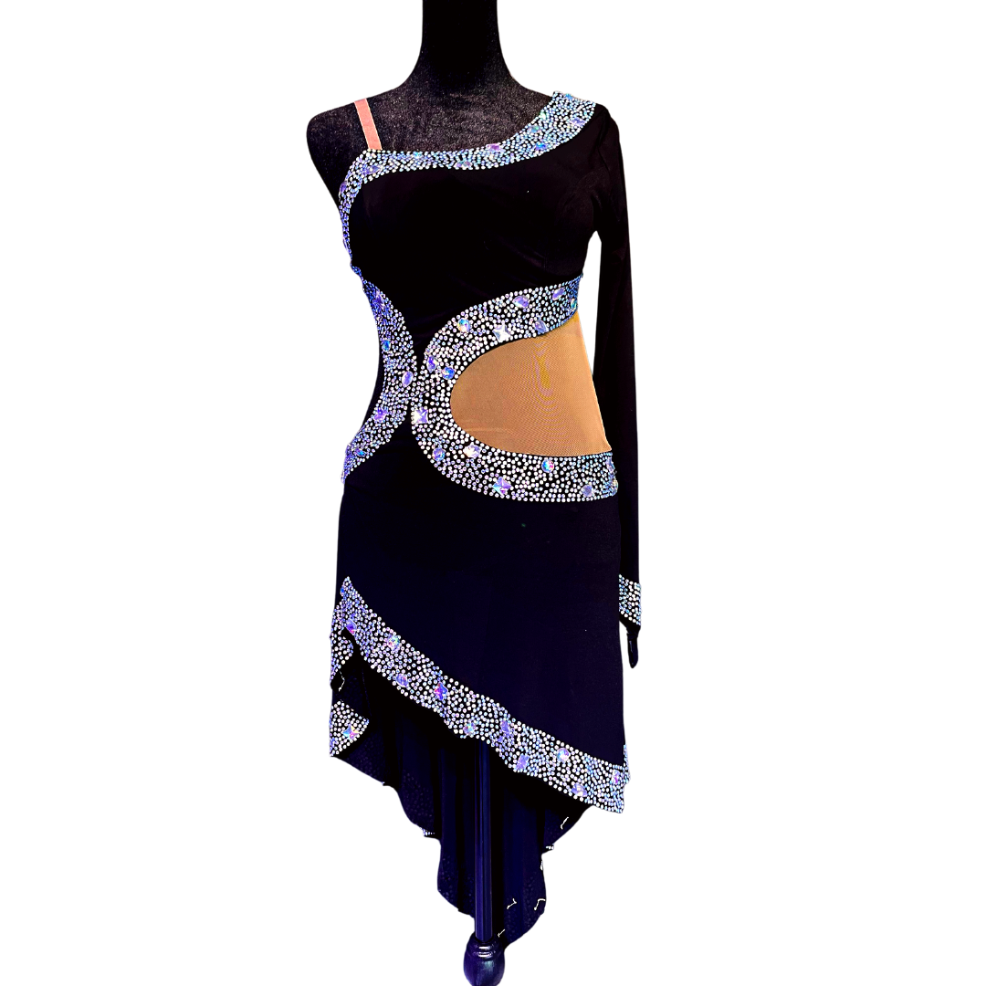 Stoned Black Asymmetrical Dress image 2