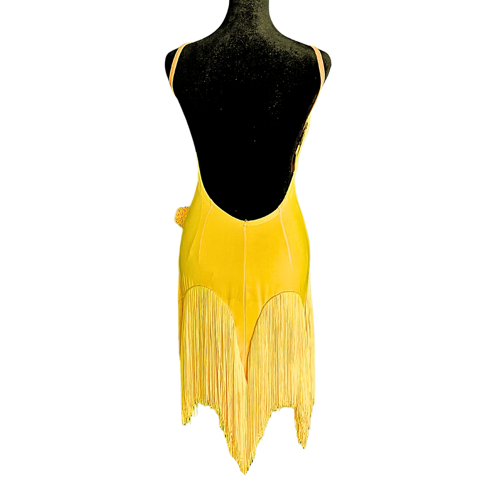 Neon Yellow Class Fringe Dress