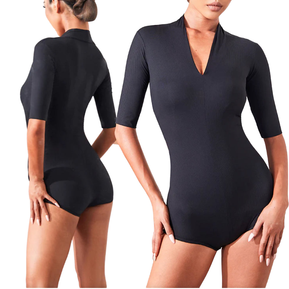 Deep V 3/4 Bodysuit