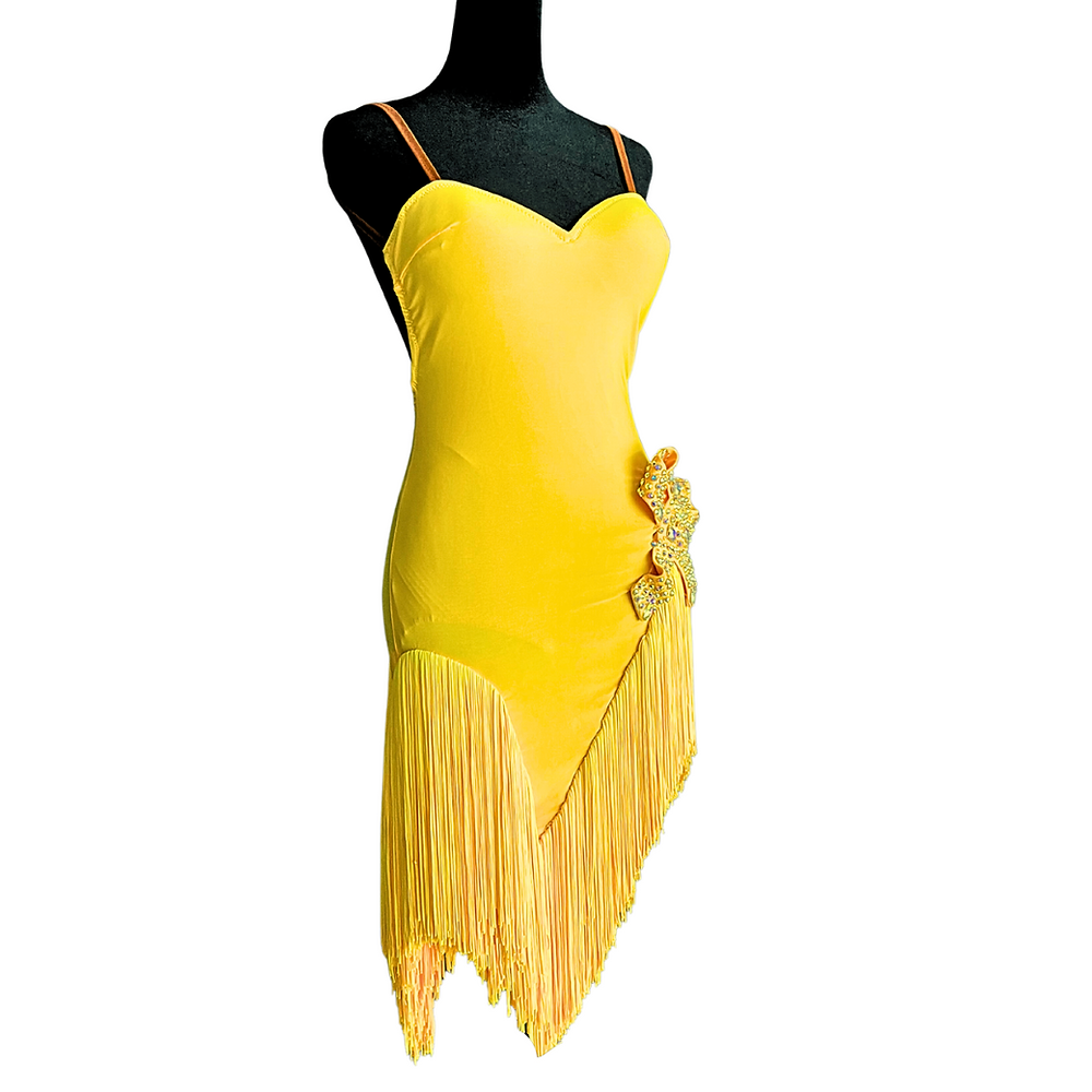 Neon Yellow Class Fringe Dress