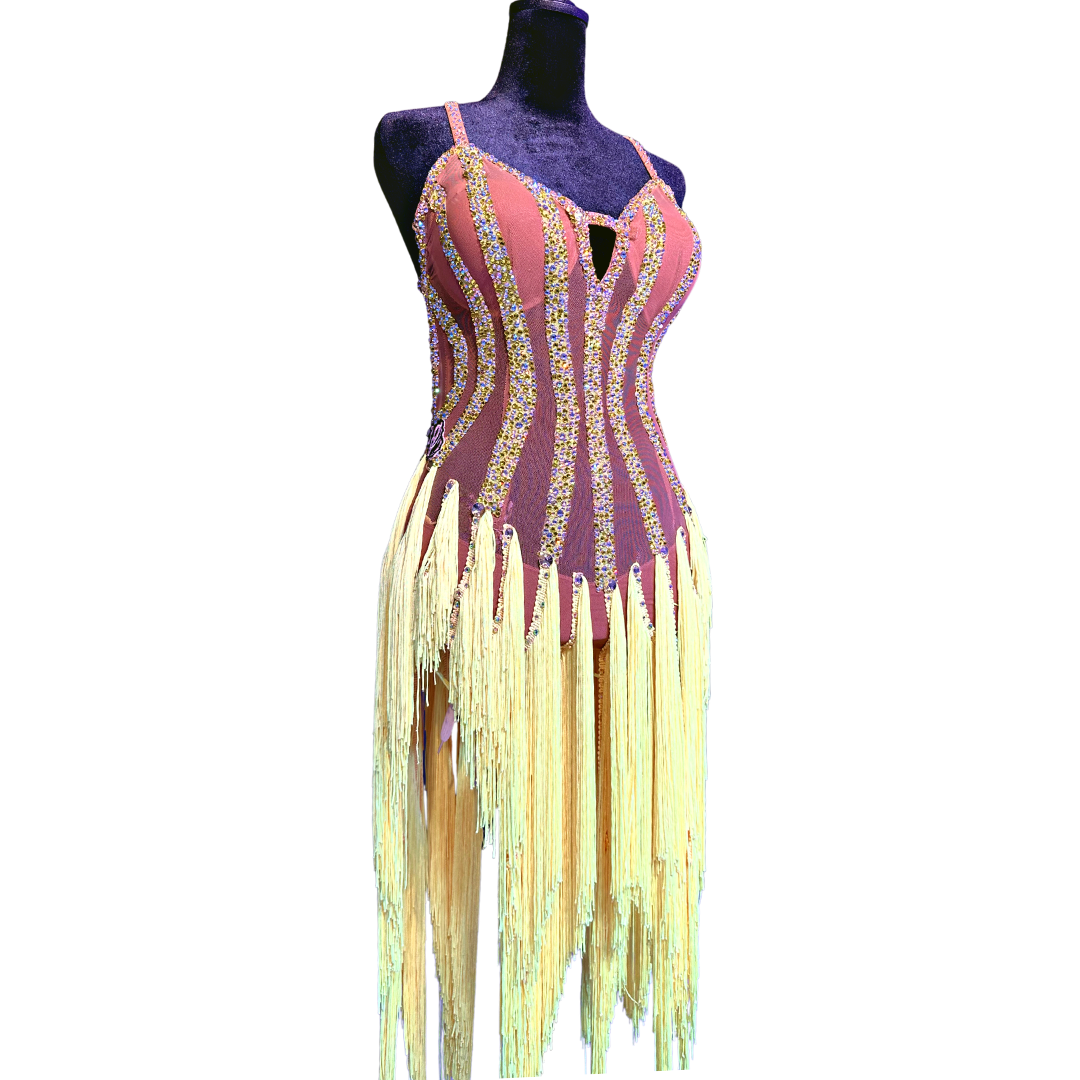 CBE Couture Yellow Fringe Dress image 0