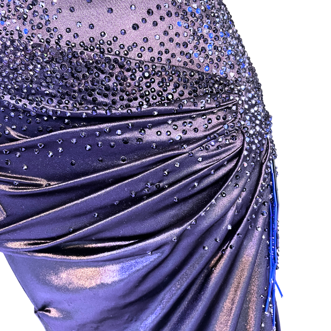 Asymmetrical black and blue Dress image 3