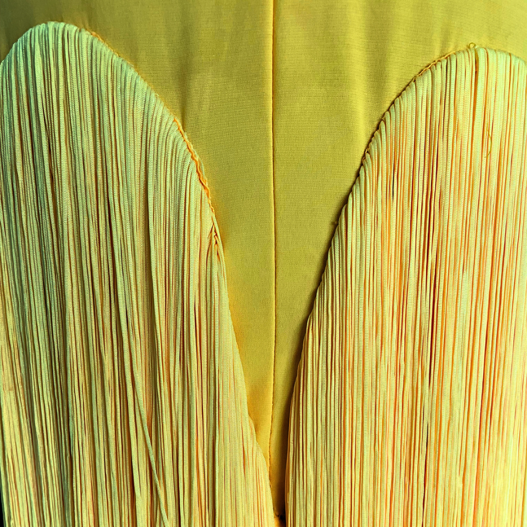 Yellow Asymmetrical Fringe Dress image 4