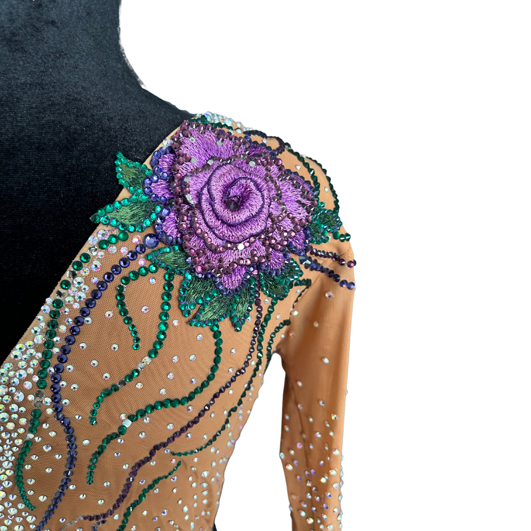 Tan Purple Rose Dress image 3