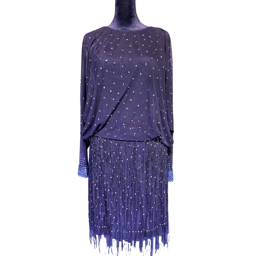 Loose Blue and Black Dress image 1