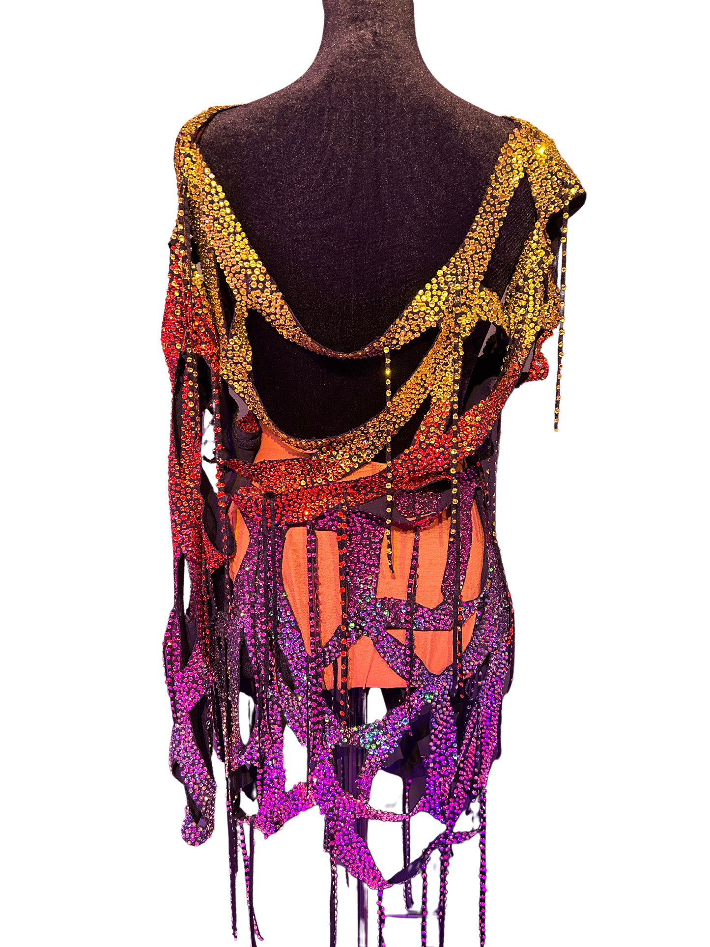 Abraham Martinez Muti-Color Abstract Nude Body Dress (Rental)