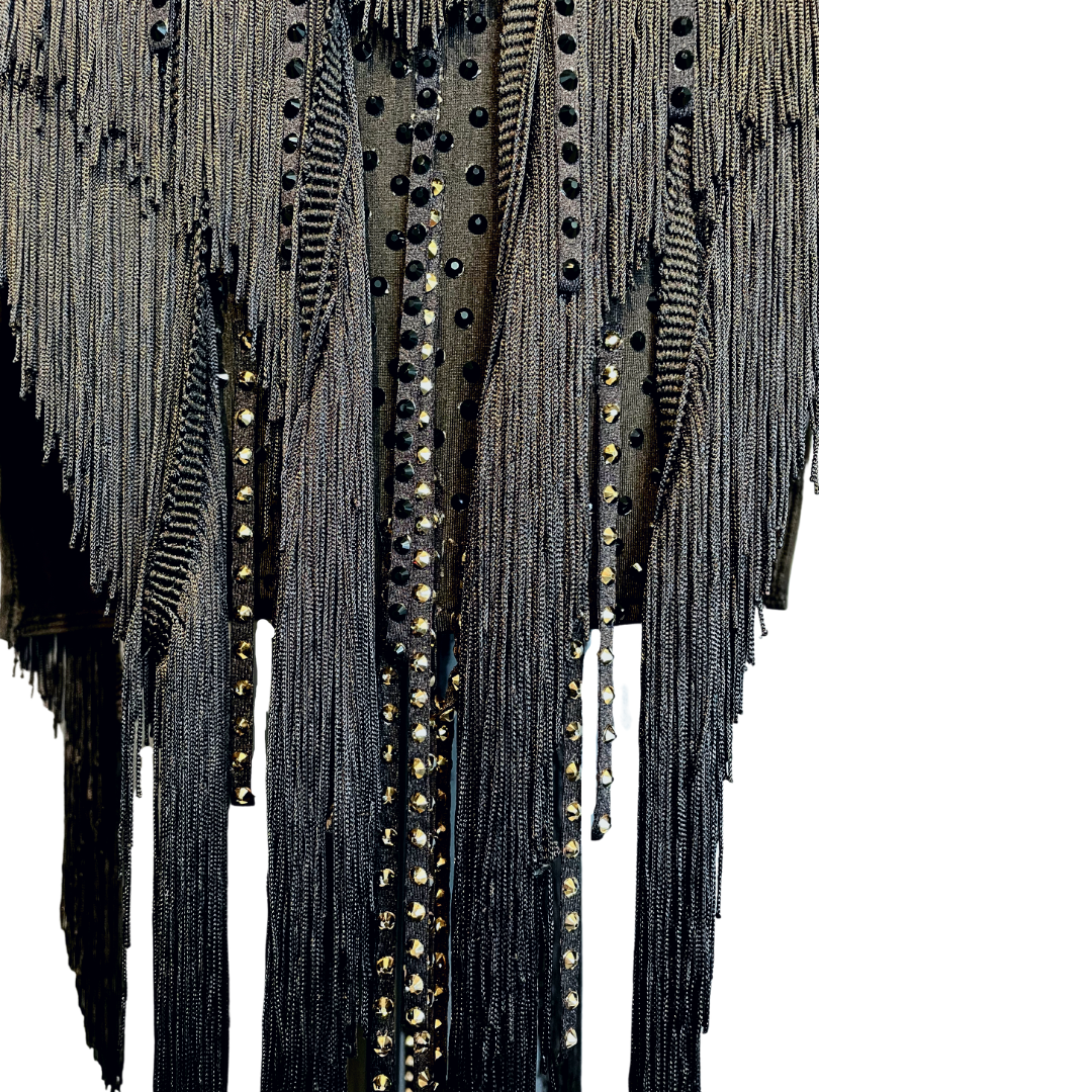 Black Fringe Embellished ZYM image 2
