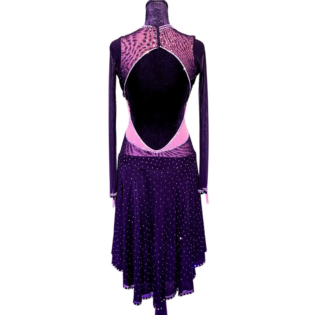 Black Mesh Angled Dress image 1