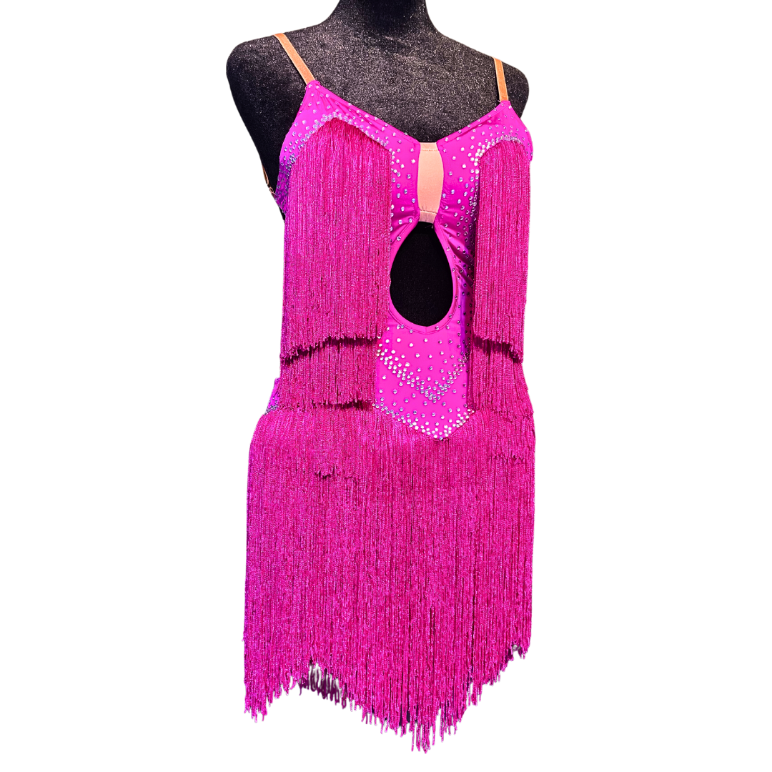 Pink Fringe Point-Cut Dress image 0