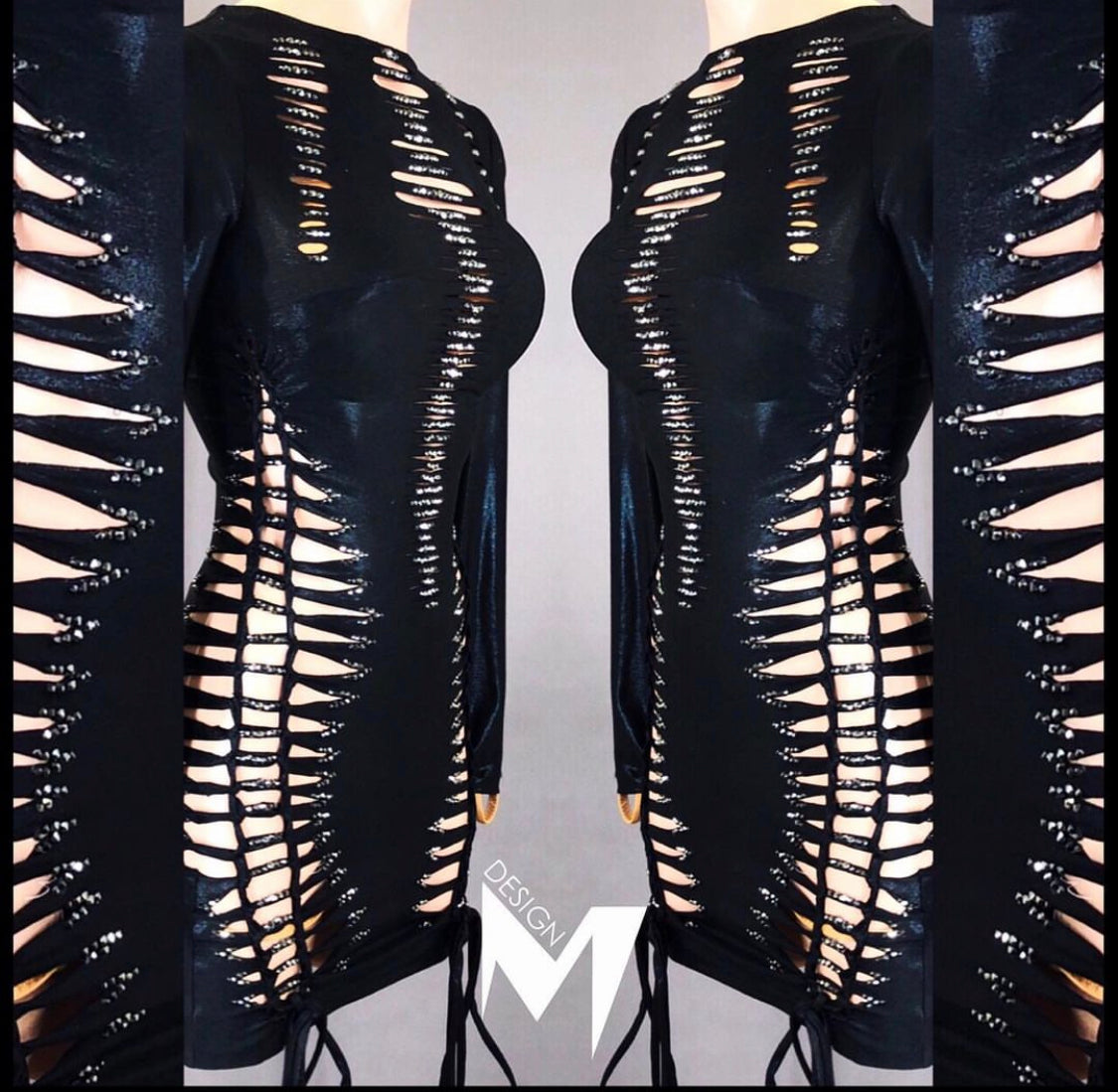 Leather Cut-Out Dress image 1