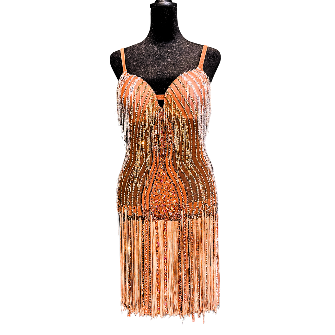 Brown Beaded Fringe Dress image 1