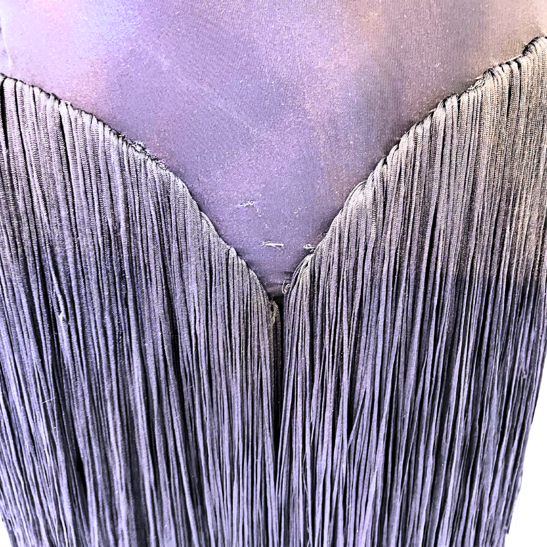 Black Asymmetrical Fringe Dress image 4