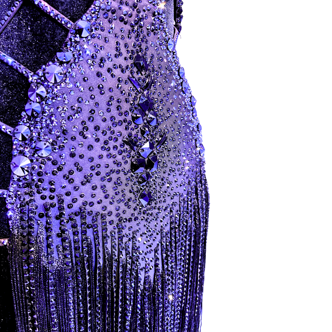 Black Beaded Fringe Cut-Out Dress image 5