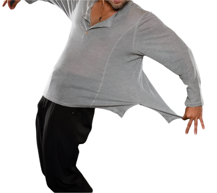 DUYQ 3 Button Crew Neck