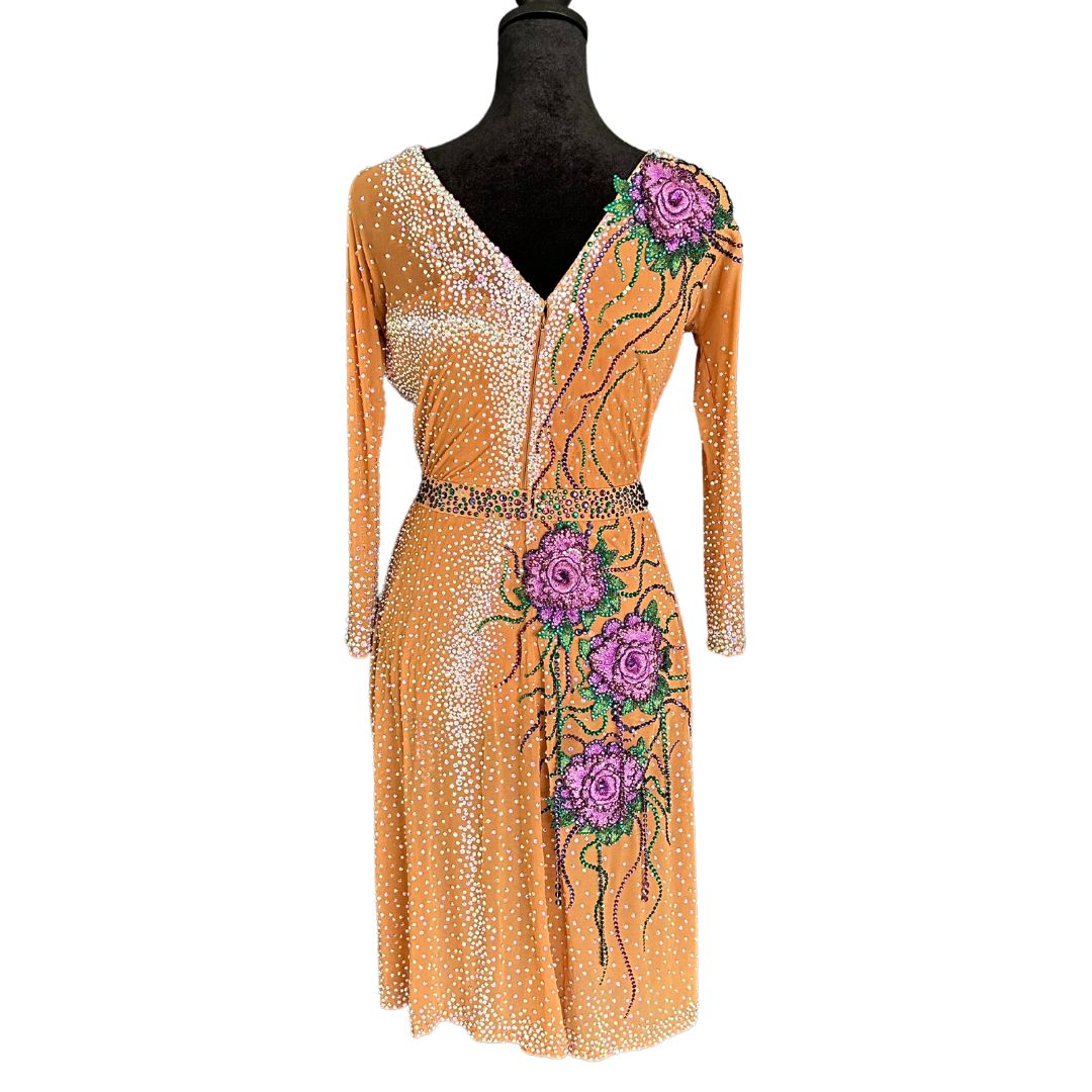 Tan Purple Rose Dress image 2