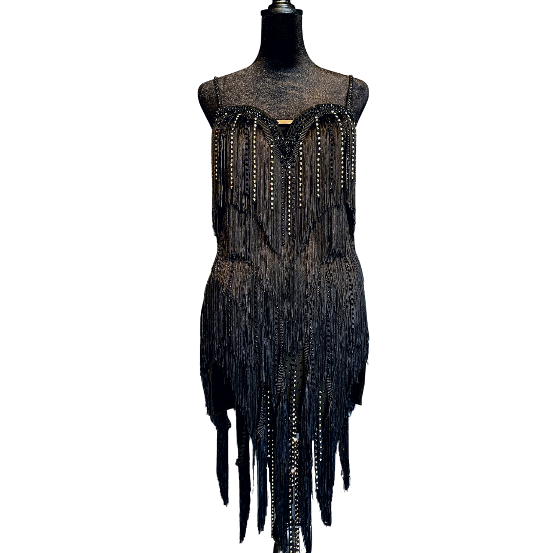 Black Fringe Embellished ZYM image 4