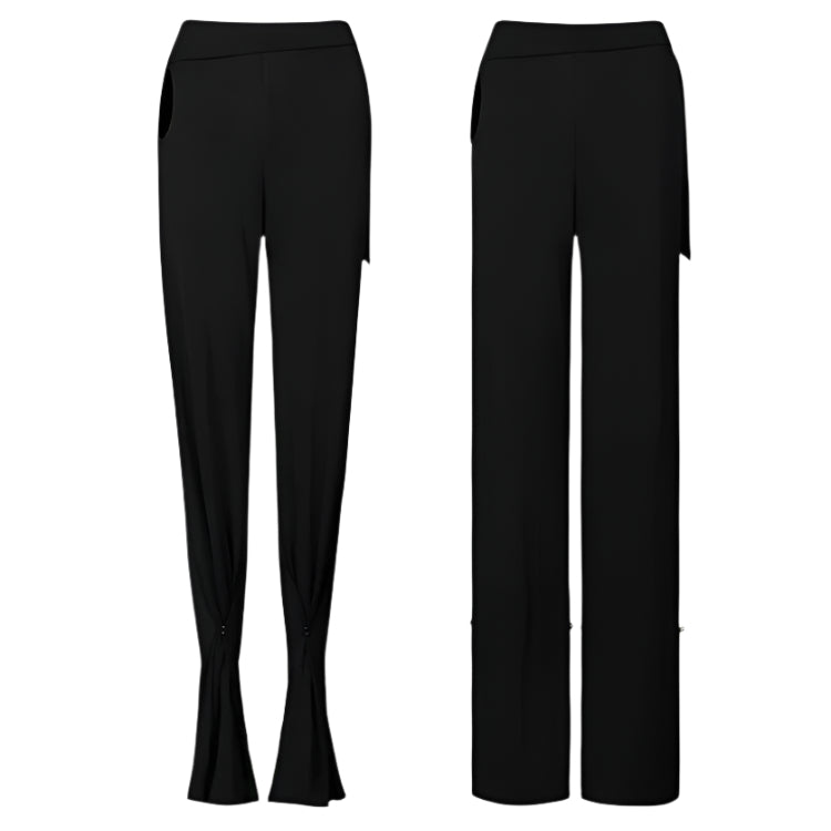 ZYM Latin Dance Pants Women High Waist Hollow Dance Trousers Adjustable Leg Shape 2 Wearing Ways ZYMdancestyle #23128