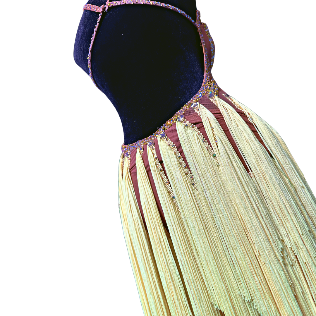 CBE Couture Yellow Fringe Dress image 6