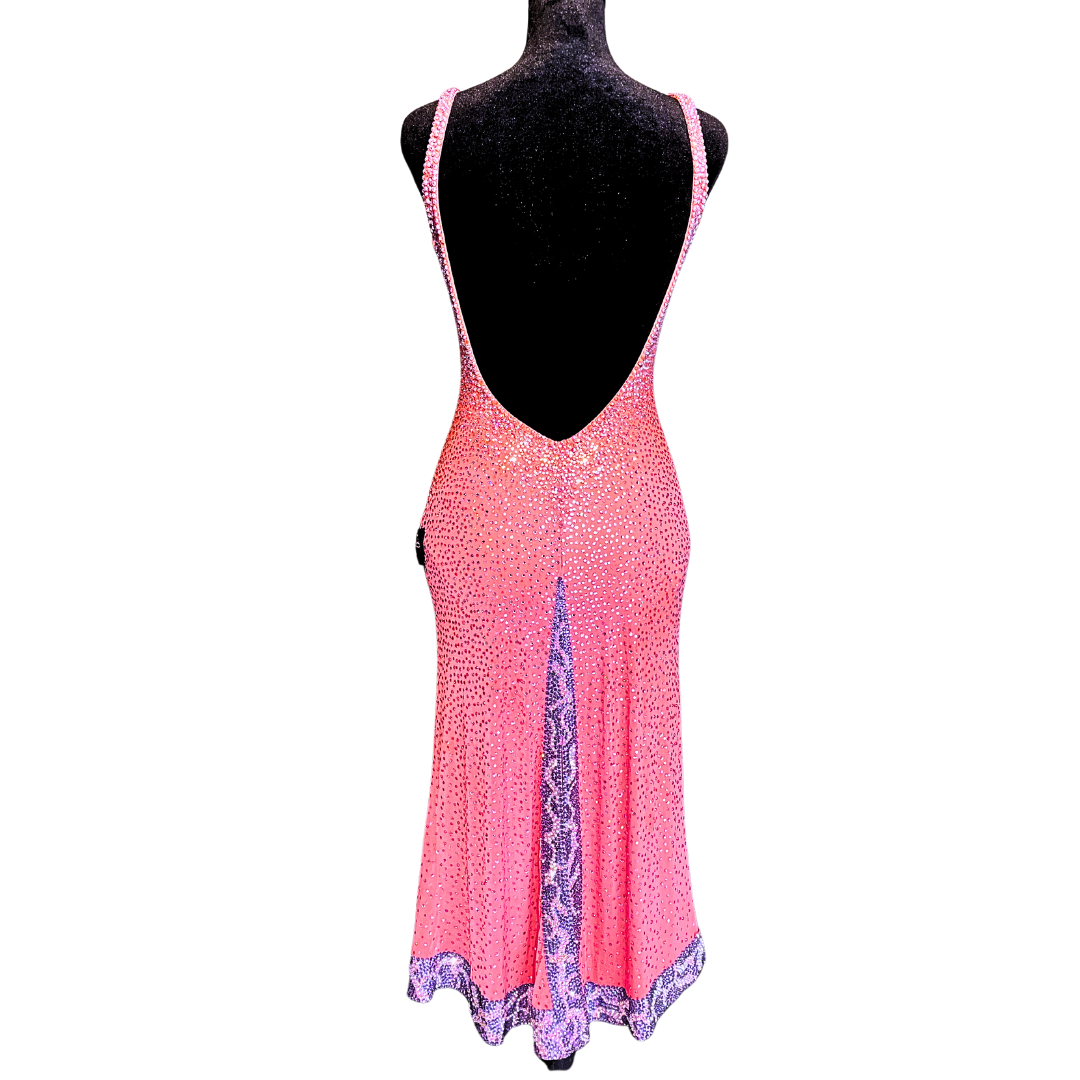 Long Pink + Purple Slit-Skirt Dress image 2