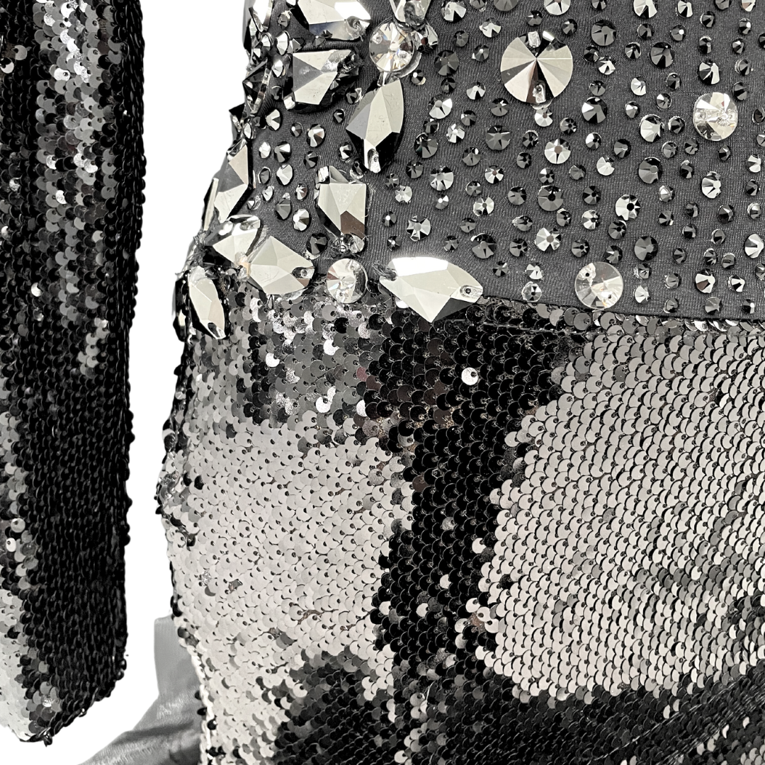 Two-Piece Black Sequin/ Ruffled Dress image 3