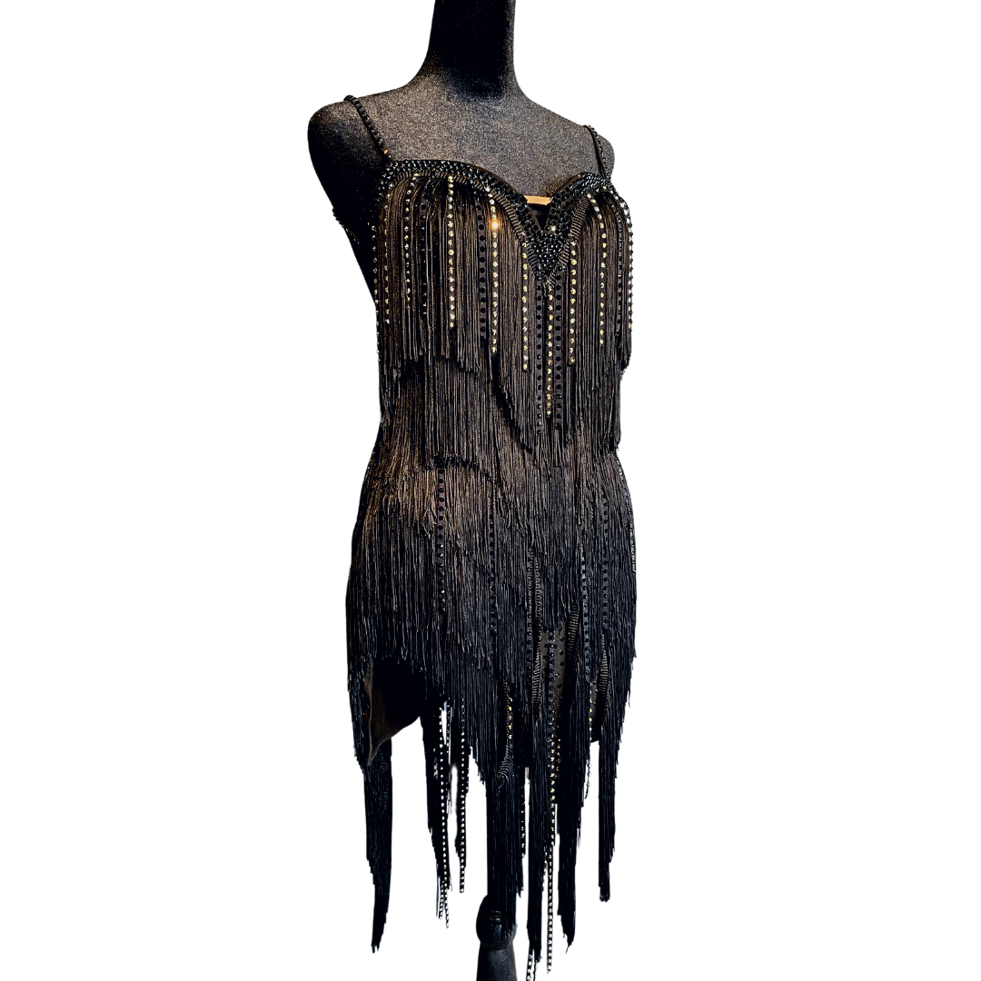 Black Fringe Embellished ZYM image 0