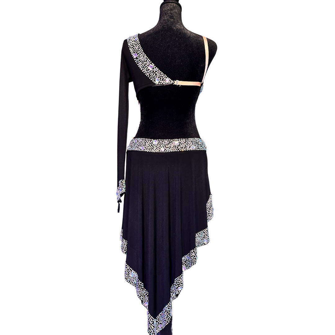 Stoned Black Asymmetrical Dress image 1
