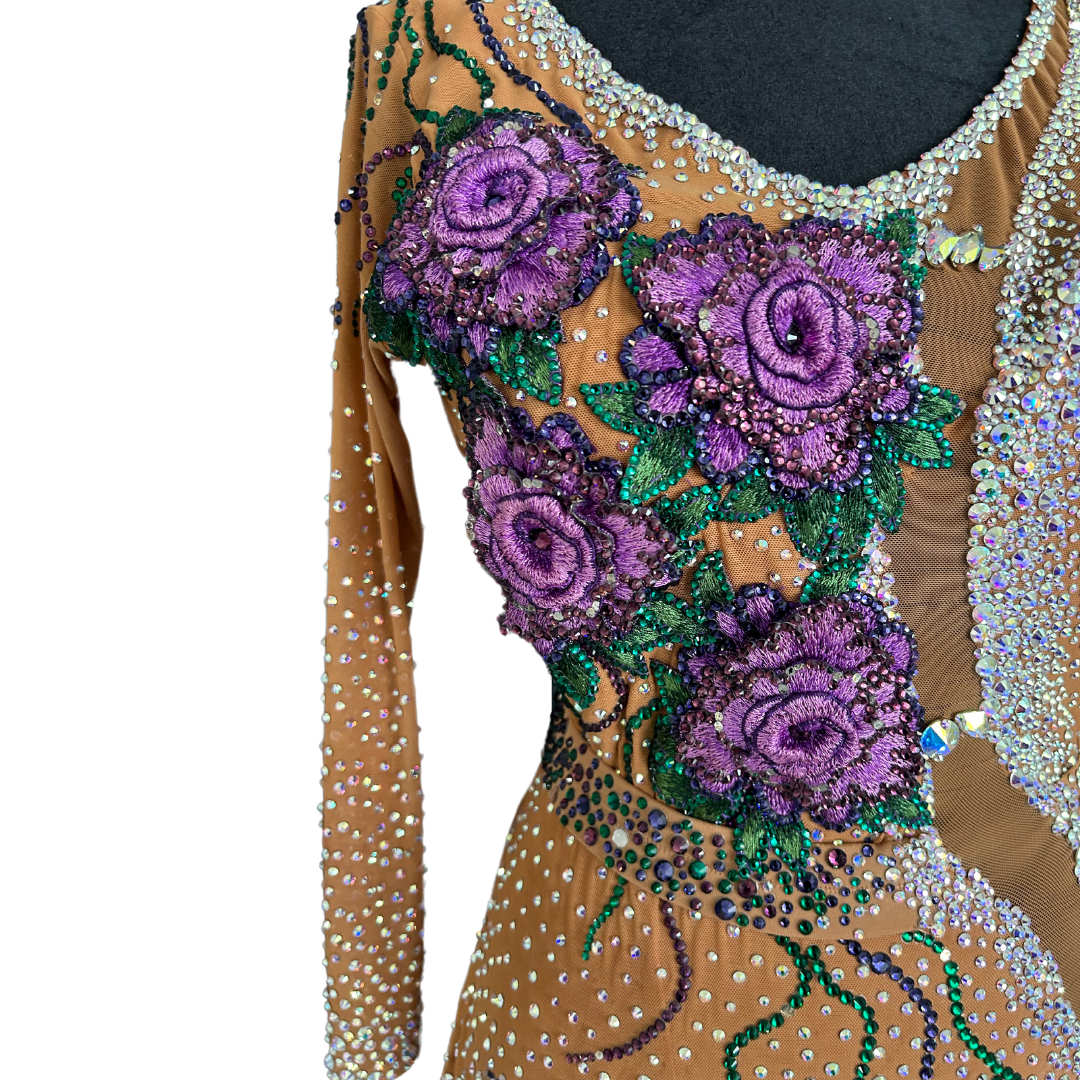 Tan Purple Rose Dress image 5