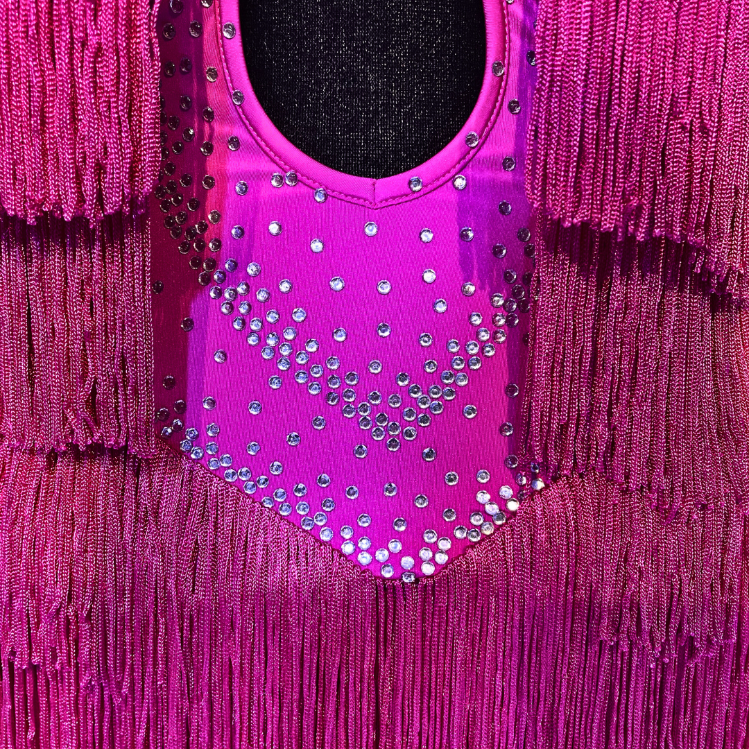 Pink Fringe Point-Cut Dress image 3