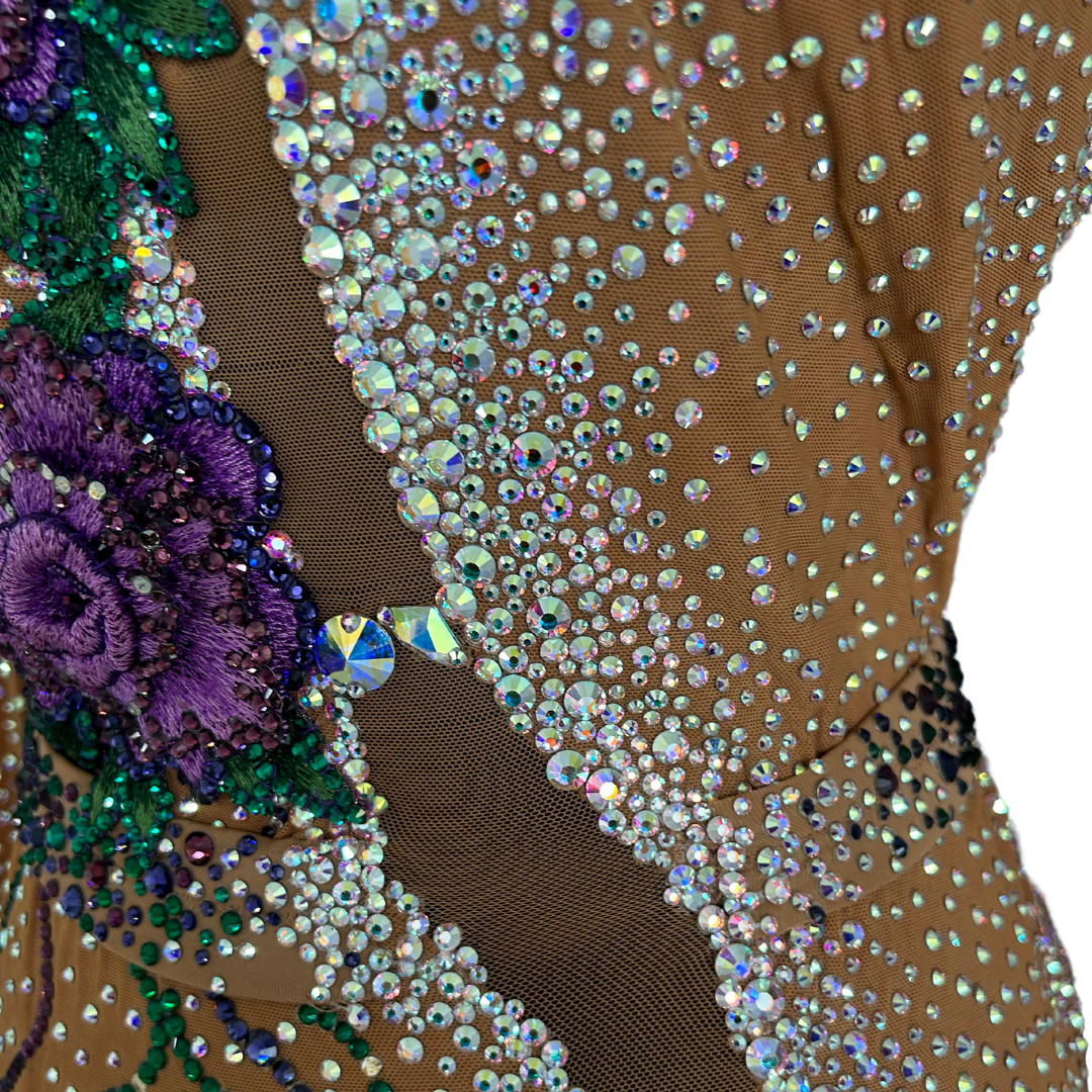 Tan Purple Rose Dress image 4
