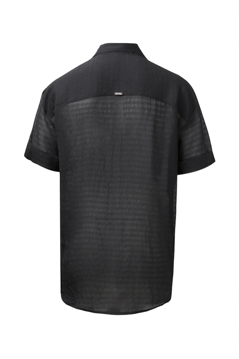 Mens latin dance shirt by ZYM Dance Style model N008 Black