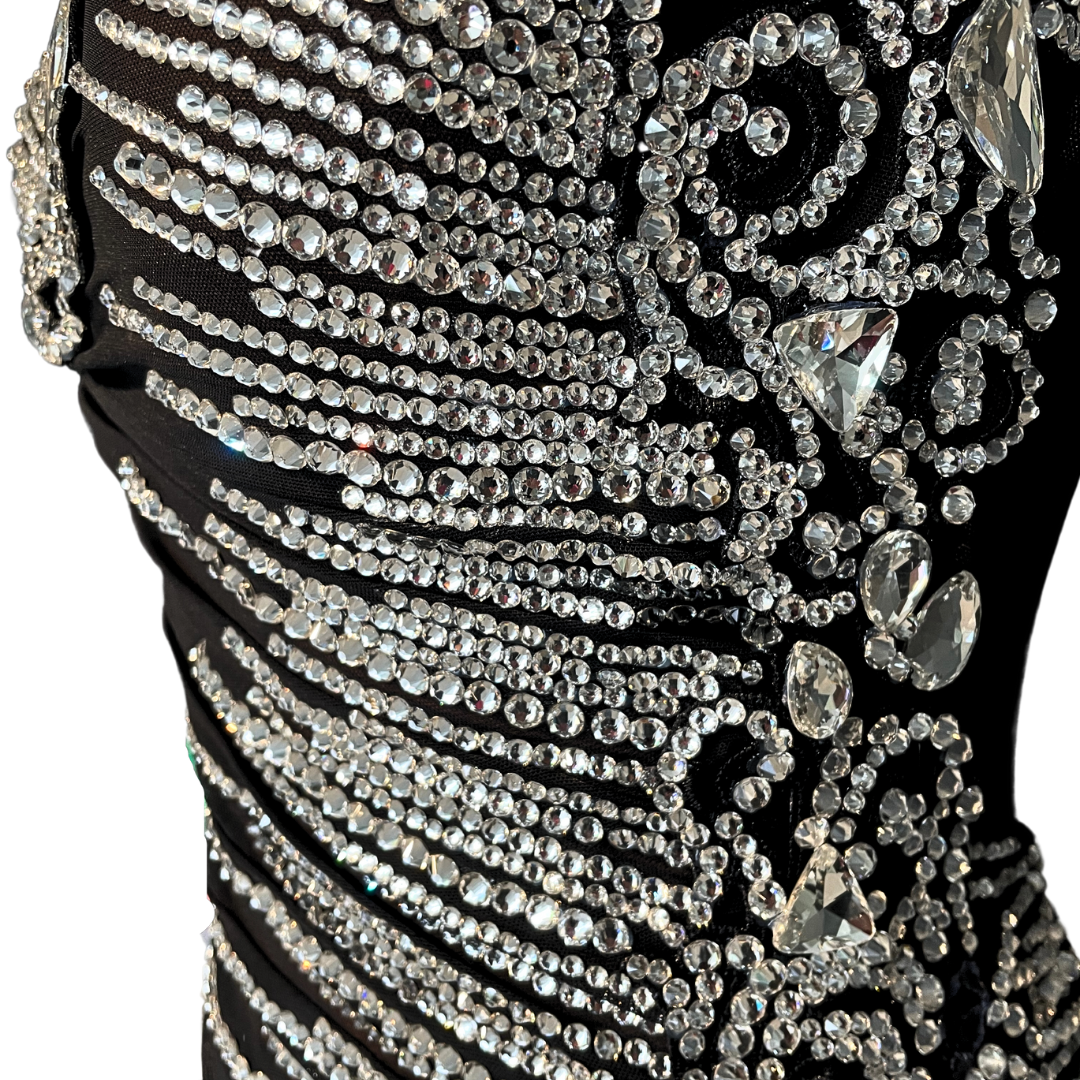 Abraham Martinez Black Slit-Skirt Dress image 4